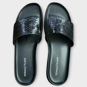 Donald Pliner Black Fifi Chunky Slide Sandals Womens Sz 10M